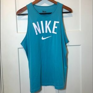 NWOT NIKE Blue Dri Fit Logo Loose Fit Tank Size: L